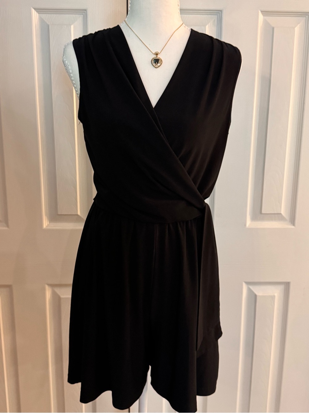Annalee + Hope Black Sleeveless Wrap Romper